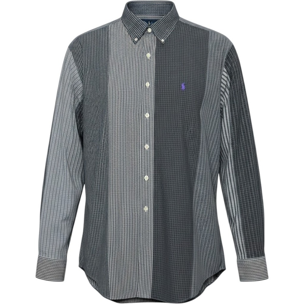 Ralph Lauren Classic Fit Shirt‎ Mens 17.5 XL Gray Plaid Colorblock Purple Pony